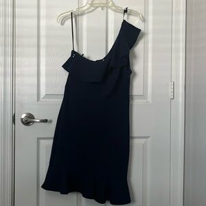 One shoulder Navy Dress